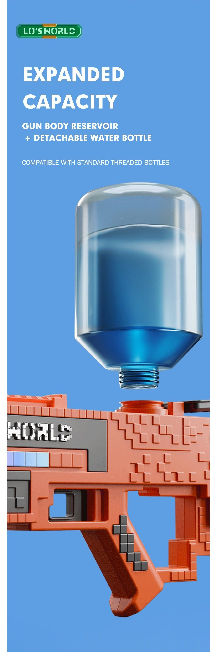 Mosaic Super Large Capacity Automatic Water Absorption Electric Continuous Water Splashing Water Saving Water Gun Beach Children's Toy Water Electric Water Gun-Outdoor Water Toys Splashing Children, Summer Fun Toys for Children and Adults, Summer Outdoor Beach and Pool Party