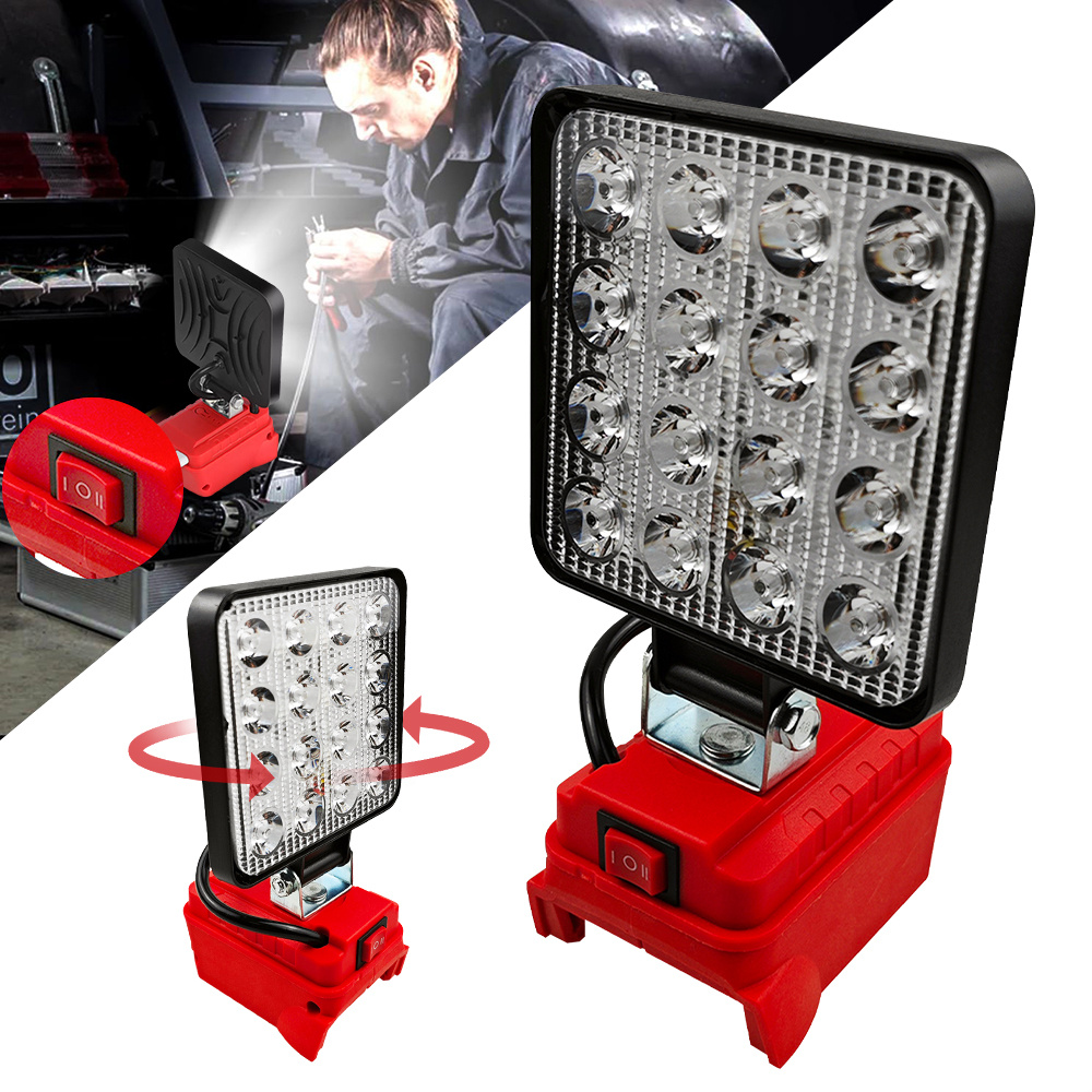 TEMU Portable Led Work Light Cordless Flood Lights With Low Voltage Protection 2 Usb Charging Port Led Light For Emergency, Outdoor, Workshop, Garage