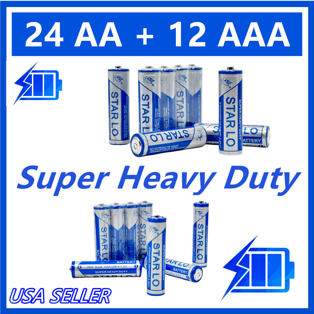 TEMU 36pcs Total 24aa+12aaa Duty Batteries, For Home, Household Device, , Durable And Long Lasting