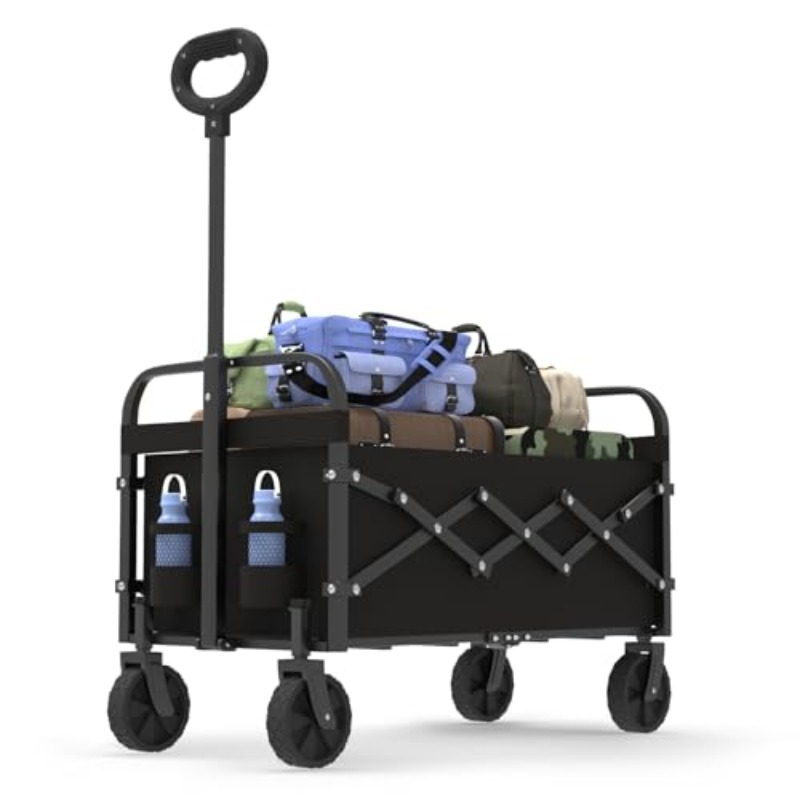 Brandon-Super Collapsible Wagon Cart - 280lb Capacity With Jumbo Wheels For Beach & Camping