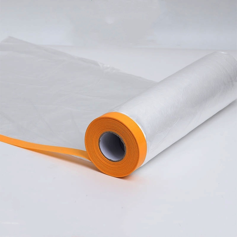 TEMU 9.8ft X 65.6ft Disposable Dust Cover With Tape - Waterproof Masking Film, Pe Drop Cloth For Flooring, Furniture, Carpet Protection During Painting, Moving & Decorating