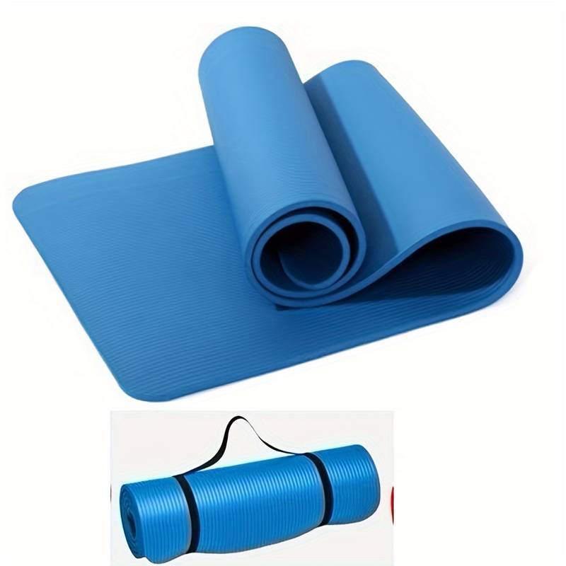 TEMU 1 Pcs Yoga Extra Thick Tpe Yoga Mat，with High Density Anti-tear Exercise Bolster For Home Gym Travel & Floor Outside