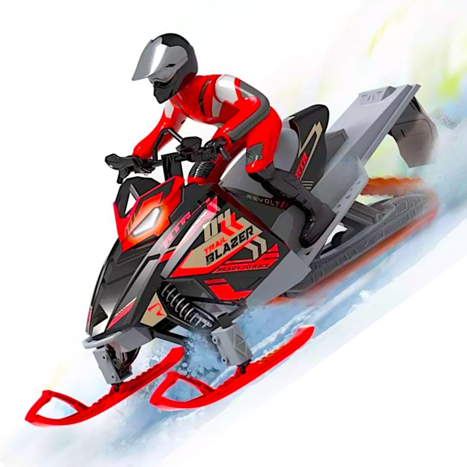19” RC Tracked Snow Motorcycle, 1/6 Racing Sports Snowmobile Trail Blazer Motorbike, Dual Ski Snowboards Off-Road Sledge Motor Sled, Raido Control Rider Switchback Vehicle