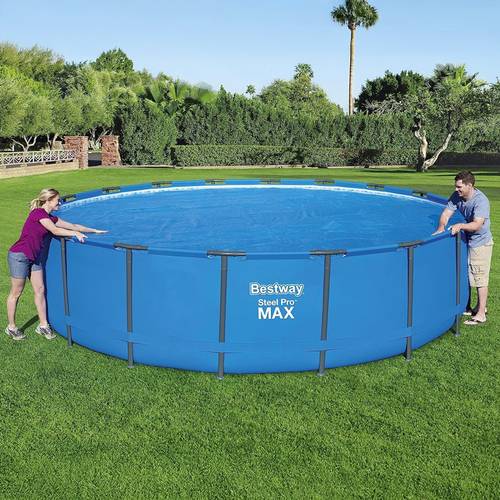 18 round solar heat cover for above ground swimming pools with storage bag blue cover only