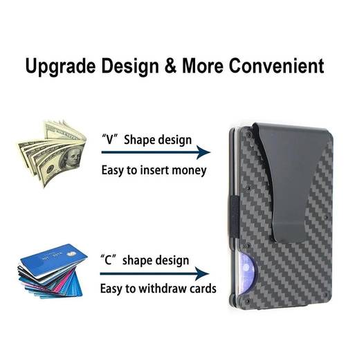 wallet for men design mens wallet minimalistic seamless blocks rfid scanners with clip carbon fiber