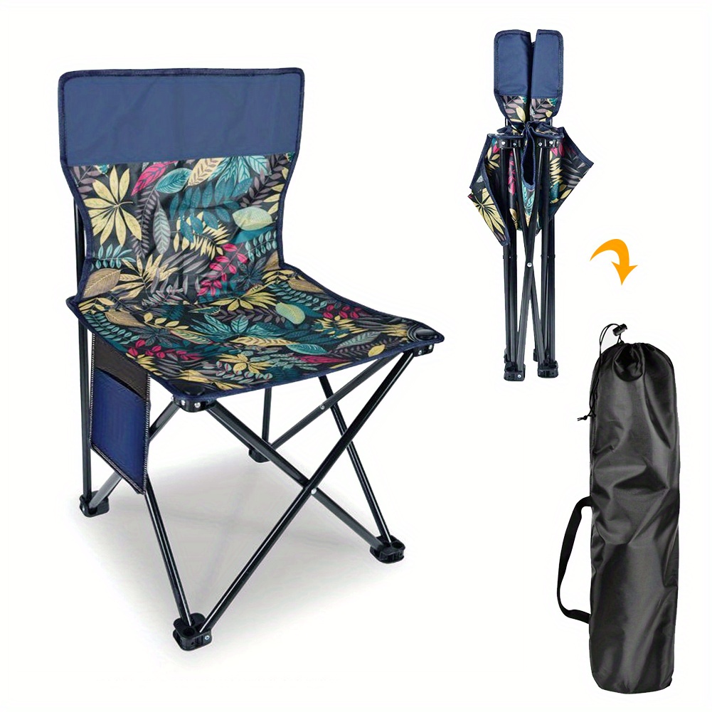 TEMU Portable Camping Chair Backpack Chair With Carrying Bag Foldable Heavy-duty Picnic Fishing Camping Beach Chair