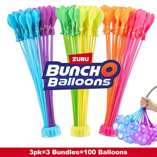 100 rapid filling self sealing tropical colored water balloons for friends children summer fun teens adults party 3 bundles in 1 pack 100 balloons