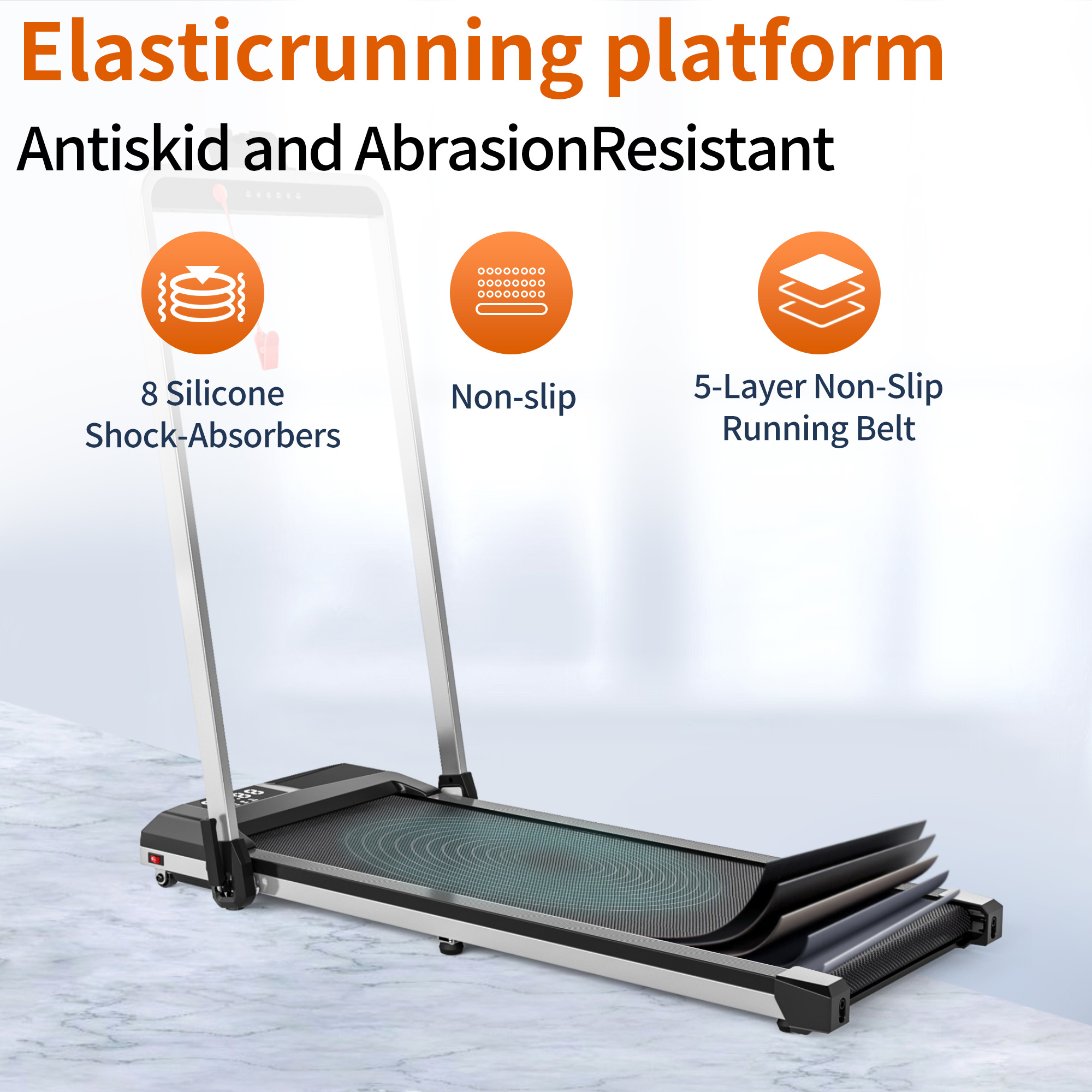 Treadmills, Treadmill Under Desk Walking Pad,2 in 1 Folding Treadmill for Home/Office with Remote Control and APP，Large Screen