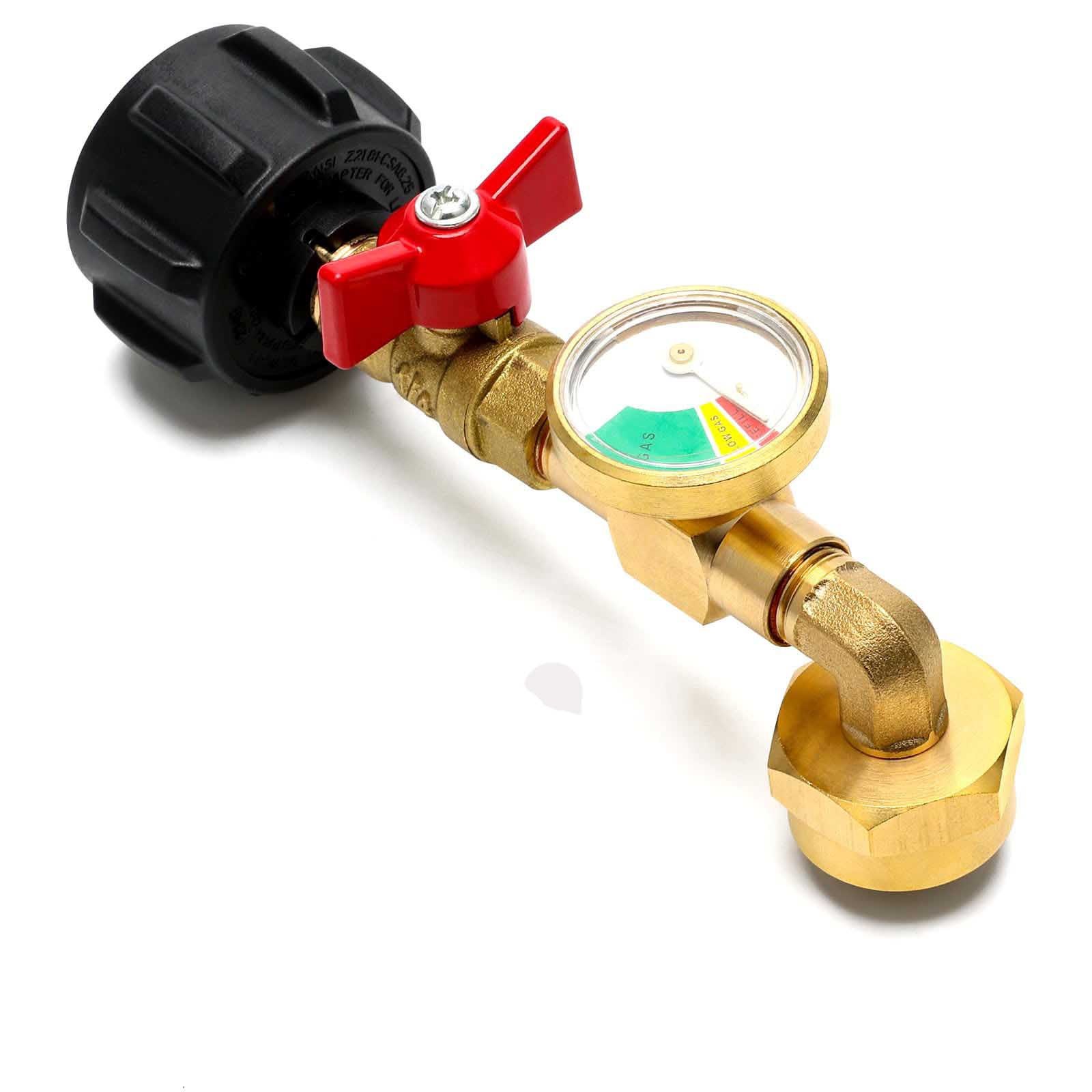 Cheap Propane Refill Adapter With Valve And Gauge 90 Degree Fill 1