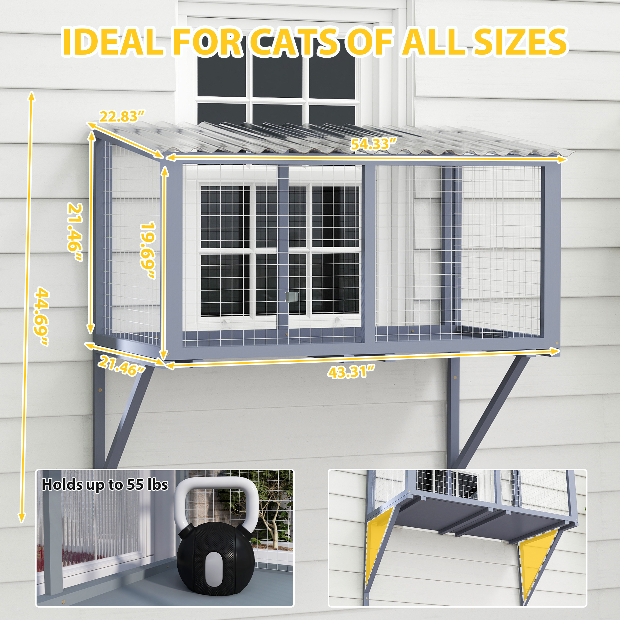 window outdoor cat enclosure window box wooden - Temu