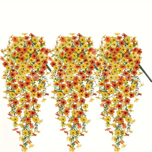 artificial hanging flowers uv resistant flowers greenery garland with green leaves for indoor outdoor decorations