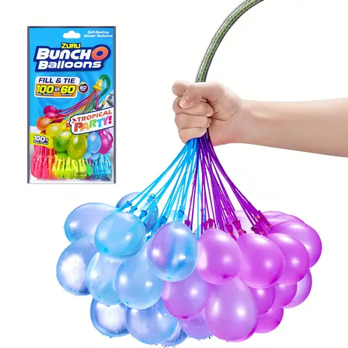 100 rapid filling self sealing tropical colored water balloons for friends children summer fun teens adults party 3 bundles in 1 pack 100 balloons