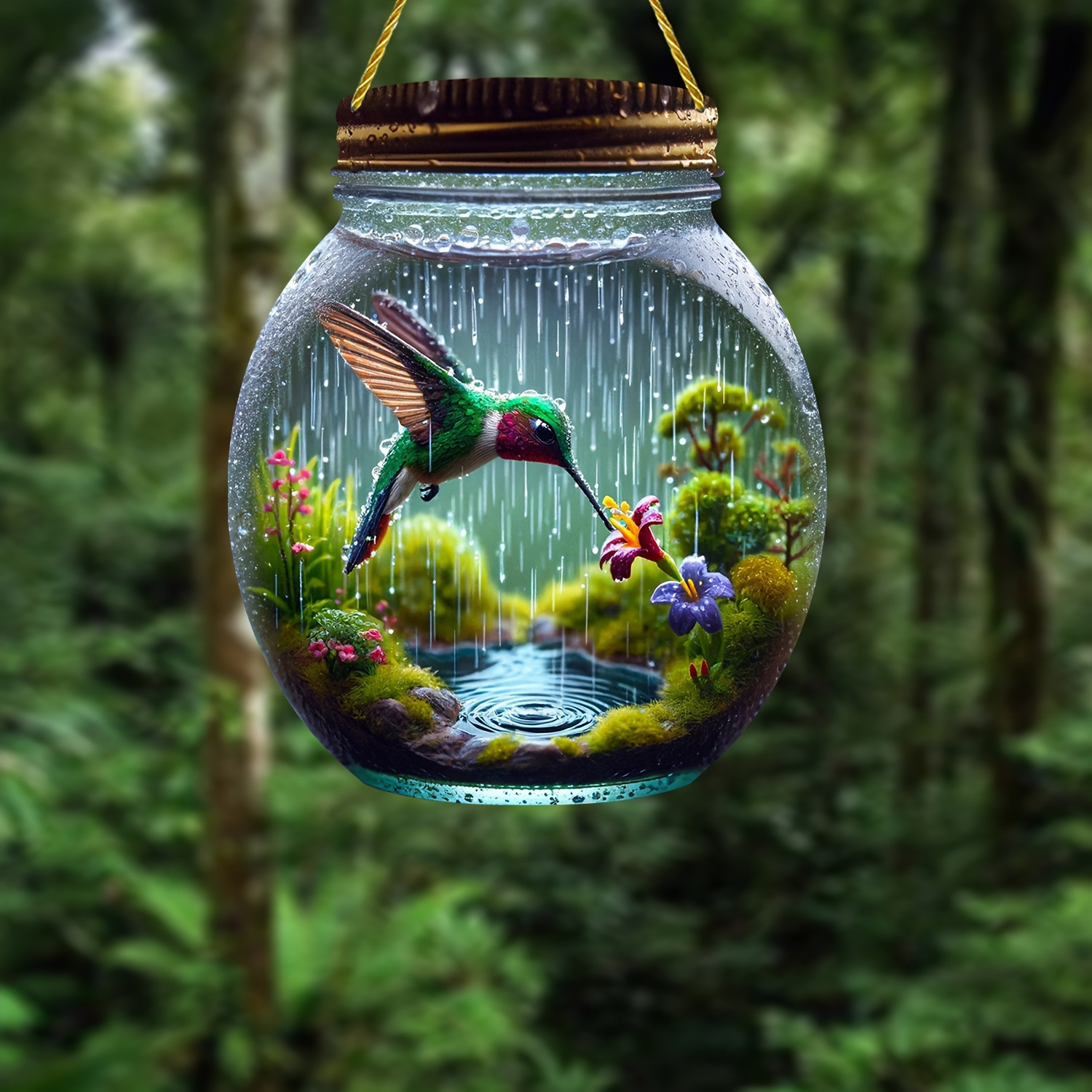 colorful acrylic hummingbird glass jar sunshine catcher colorful rain and   theme   suitable for home garden and office decorations perfect gift for  