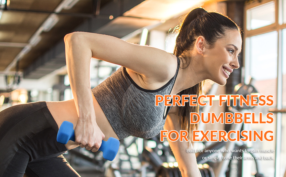 BalanceFrom Professional Fitness Dumbbell Set (2/3/5 lbs or 3/5/8 lbs optional) with storage rack - cast iron core + Neoprene non-slip coating, hexagonal anti-roll design, suitable for strength training, portable for home travel