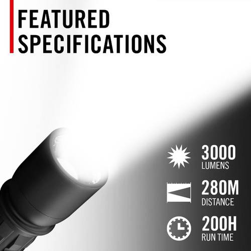 11 led flashlight 3000 black