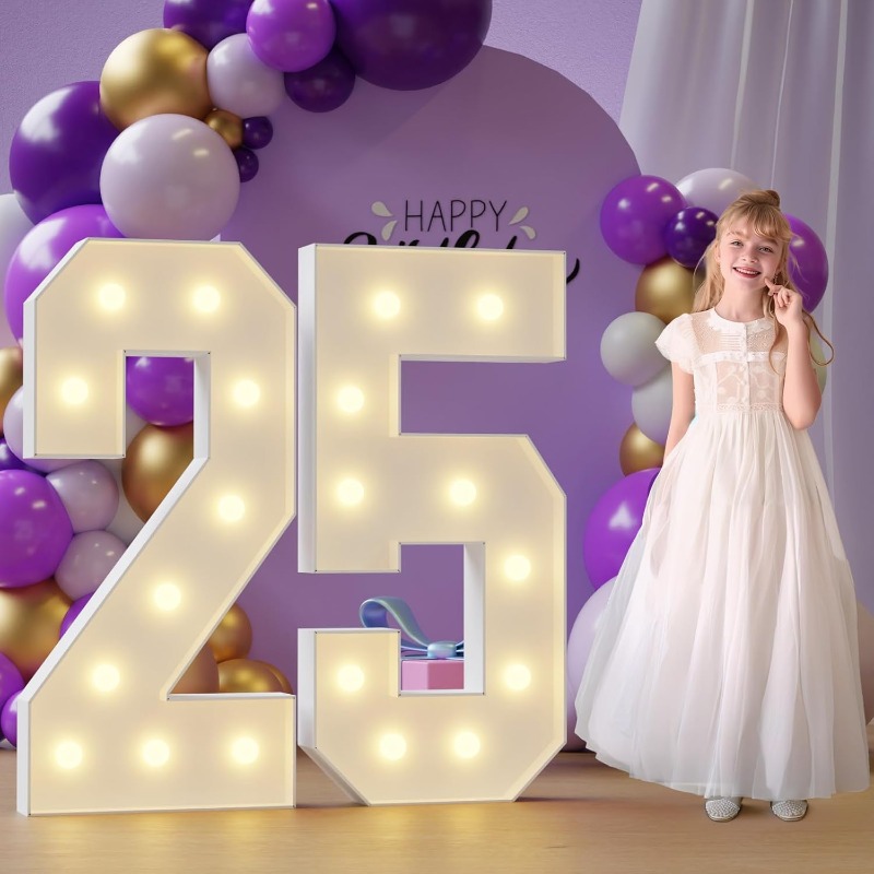 4.5FT 2025 Graduation Decorations – Large 25 Light-Up Numbers With Graduation Cap & Green Black Balloon Set – Marquee Numbers Kit For Class Of 2025 High School College Graduation Party