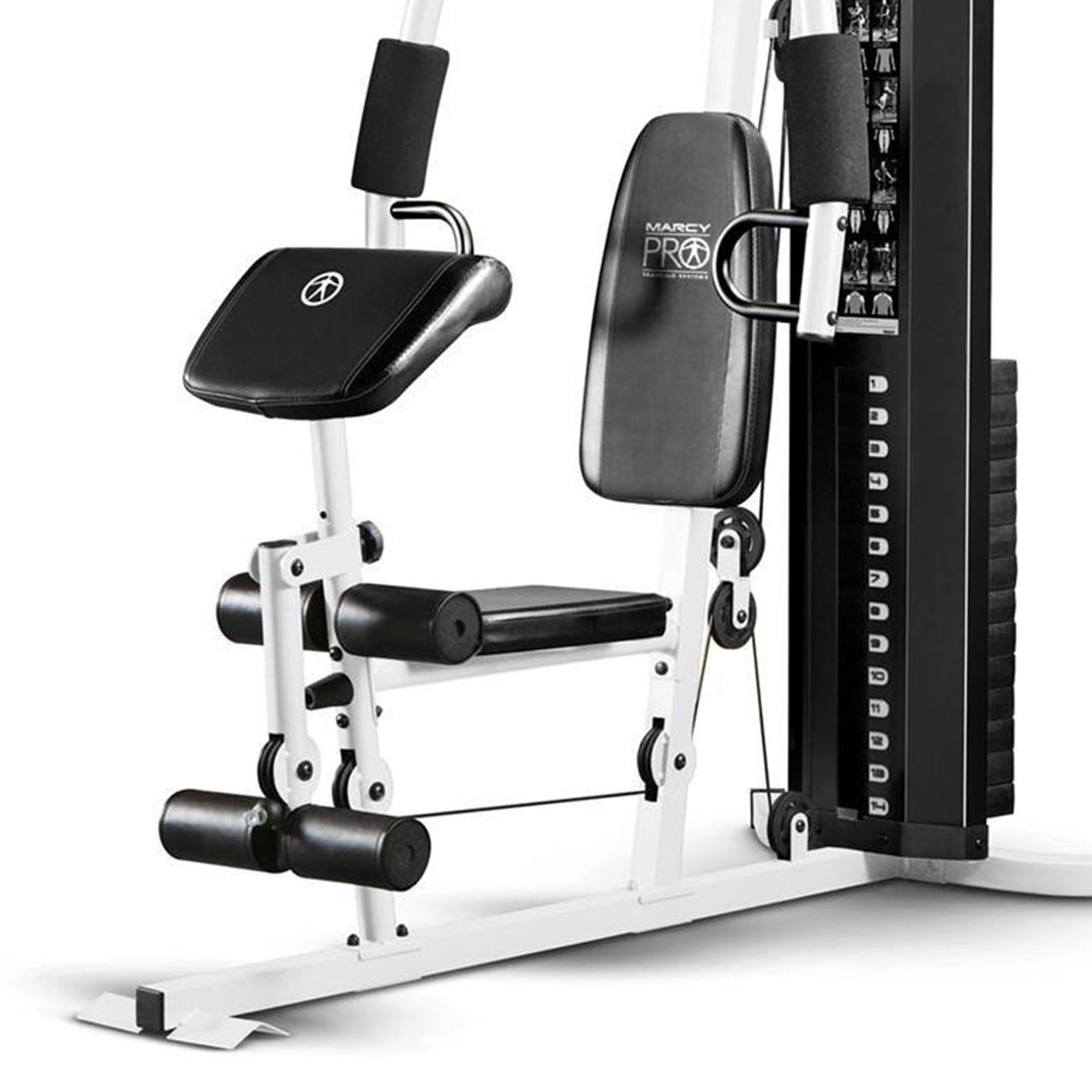 home gym workout station with   pad lat pulldown leg developer weights white Product details 8