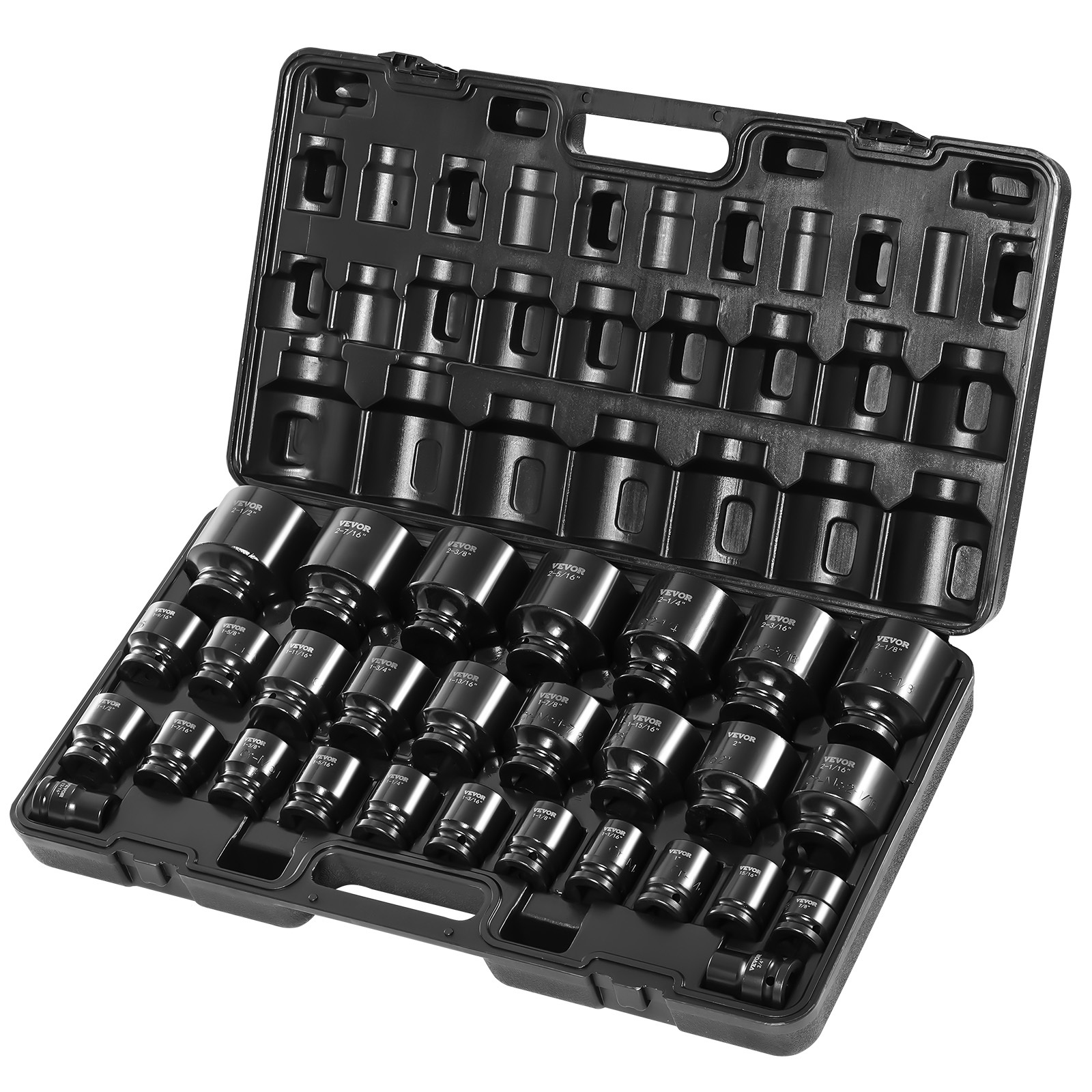 TEMU Vevor Impact Socket Set 3/4 Inches 29 Piece Impact Sockets, 6-point Sockets, Rugged Construction, Cr-m0, 3/4 Inches Drive Socket Set Impact Sae 3/4 Inch - 2-1/2 Inch, With A Storage Cage