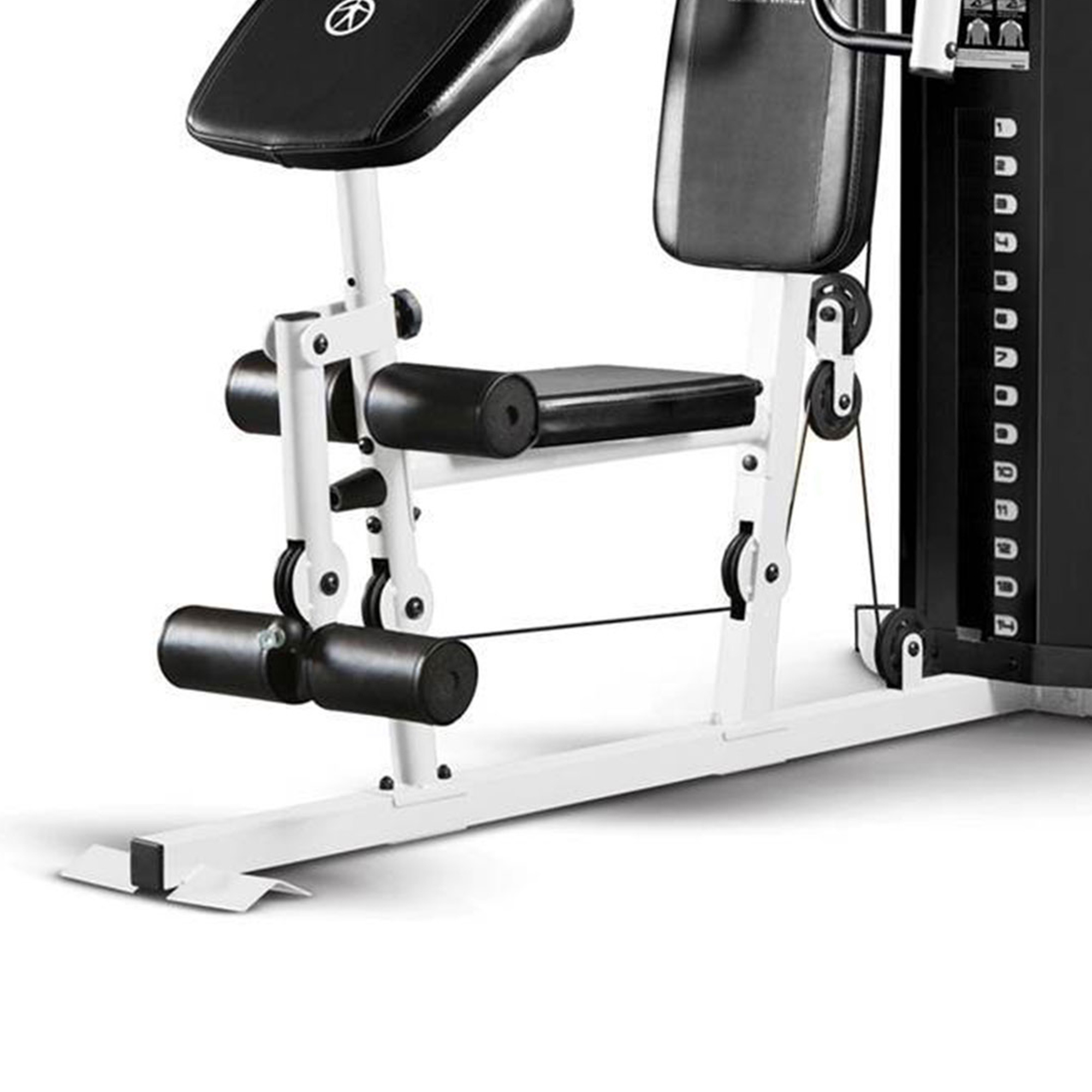home gym workout station with   pad lat pulldown leg developer weights white Product details 9