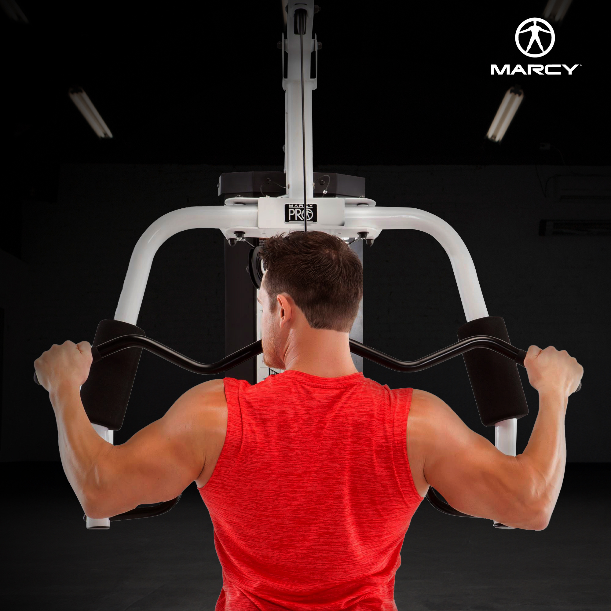 home gym workout station with   pad lat pulldown leg developer weights white Product details 3