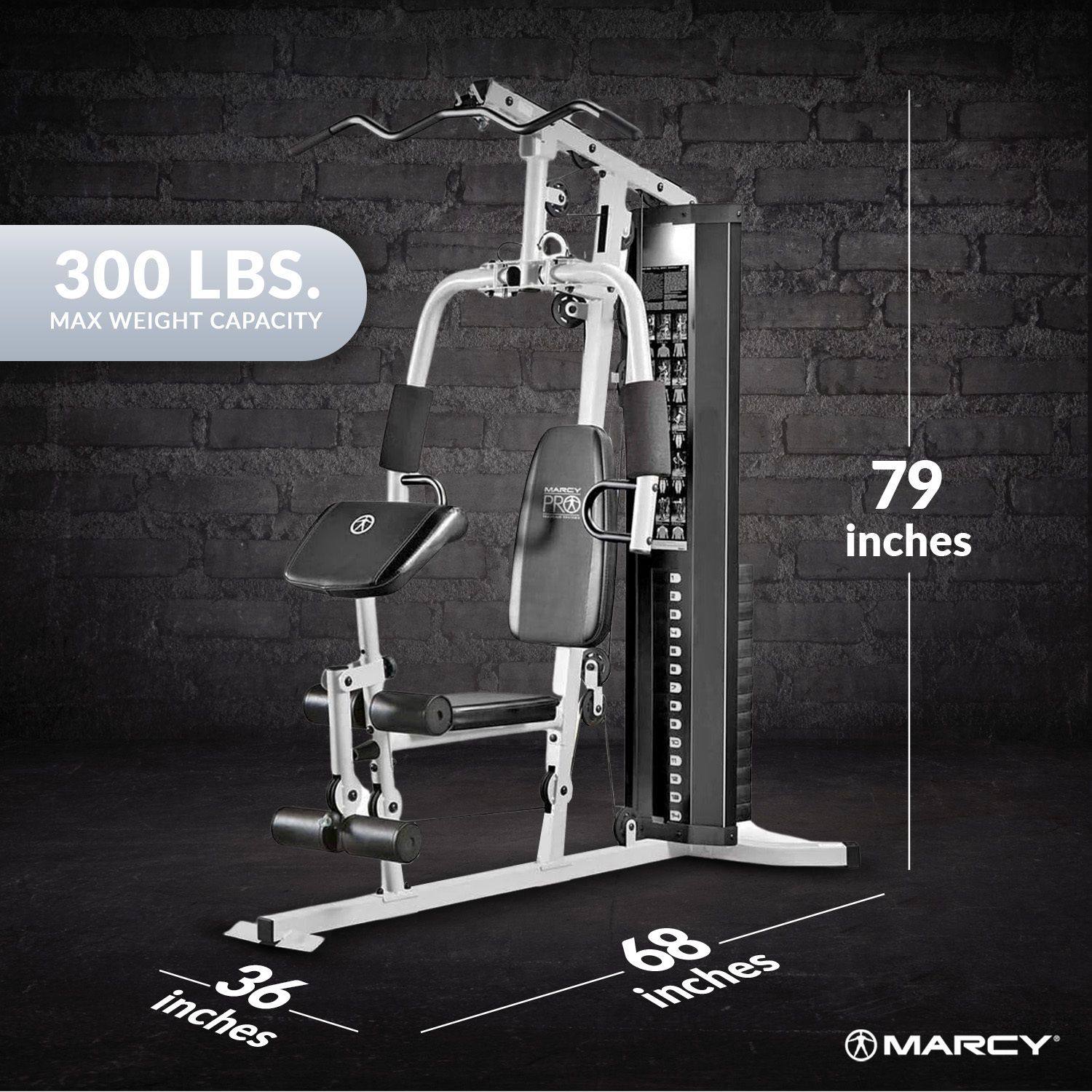 home gym workout station with   pad lat pulldown leg developer weights white Product details 1
