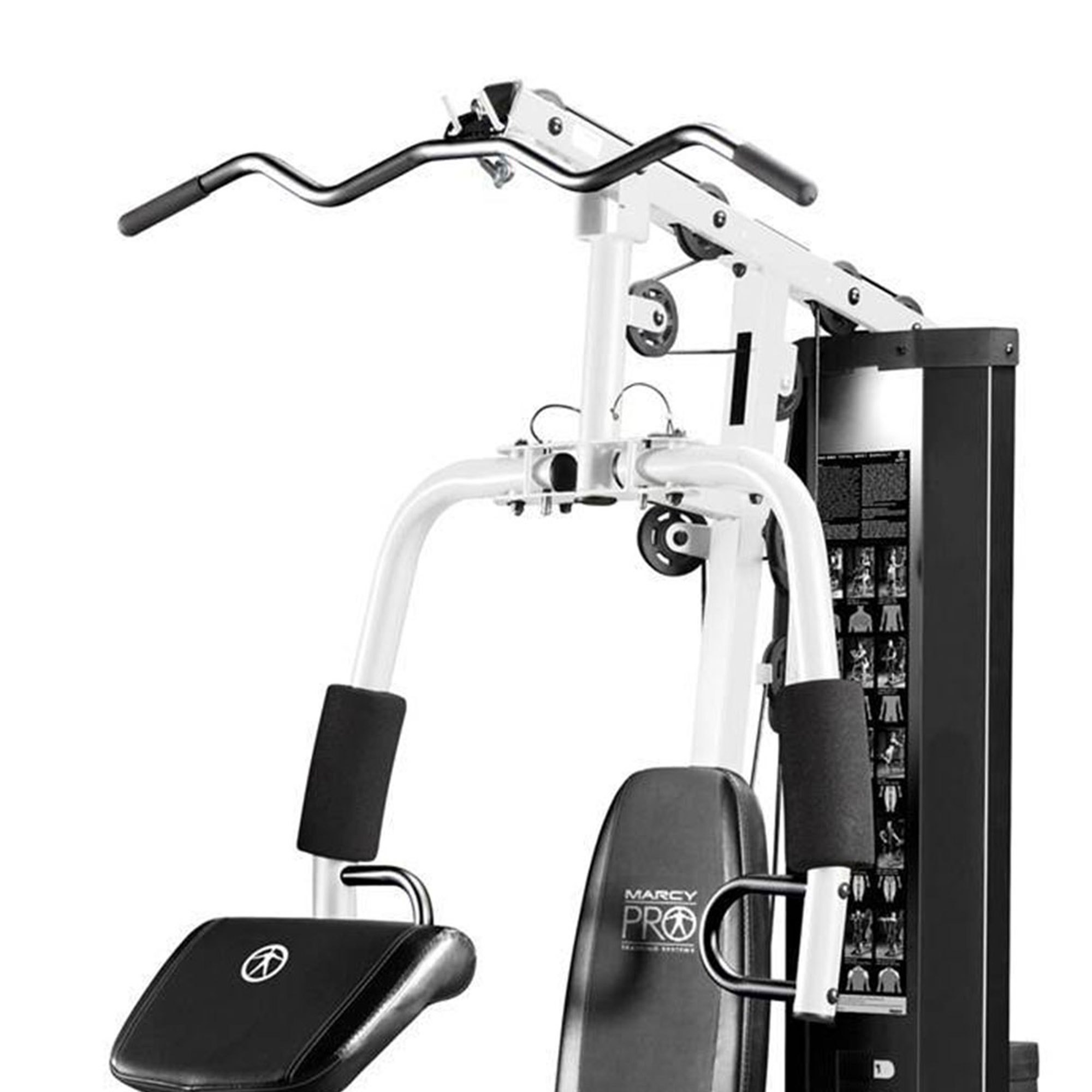 home gym workout station with   pad lat pulldown leg developer weights white Product details 7