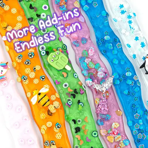 6 x 100ml clear slime kit 20 fl oz slimes jelly cube crunchy slime pack slimes party favors for kids birthday easter halloween boys girls gift sensory toys