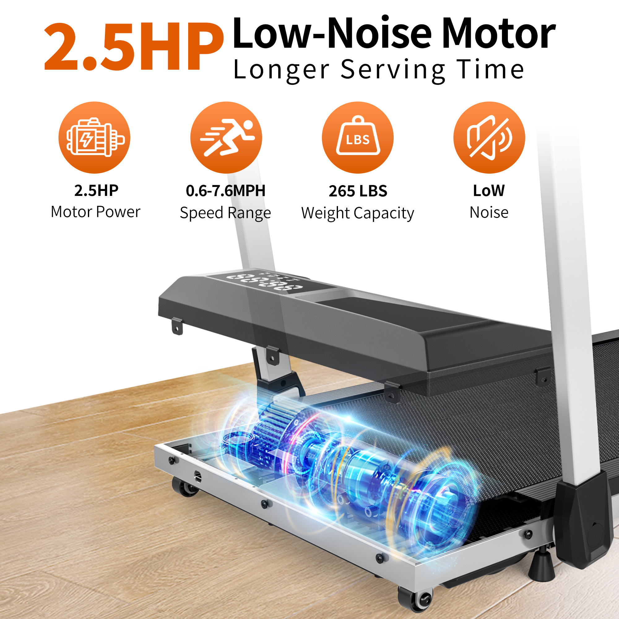 Treadmills, Treadmill Under Desk Walking Pad,2 in 1 Folding Treadmill for Home/Office with Remote Control and APP,Large Screen
