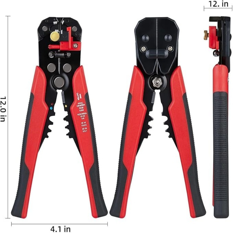 multi functional wire stripper awg 24 10 heavy duty cable crimping pliers crimping cutting tool for electricians diy and   Product details 2