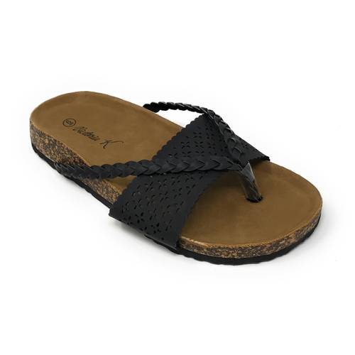 ladies fashion cork sandals comfortable slip on cork sandals