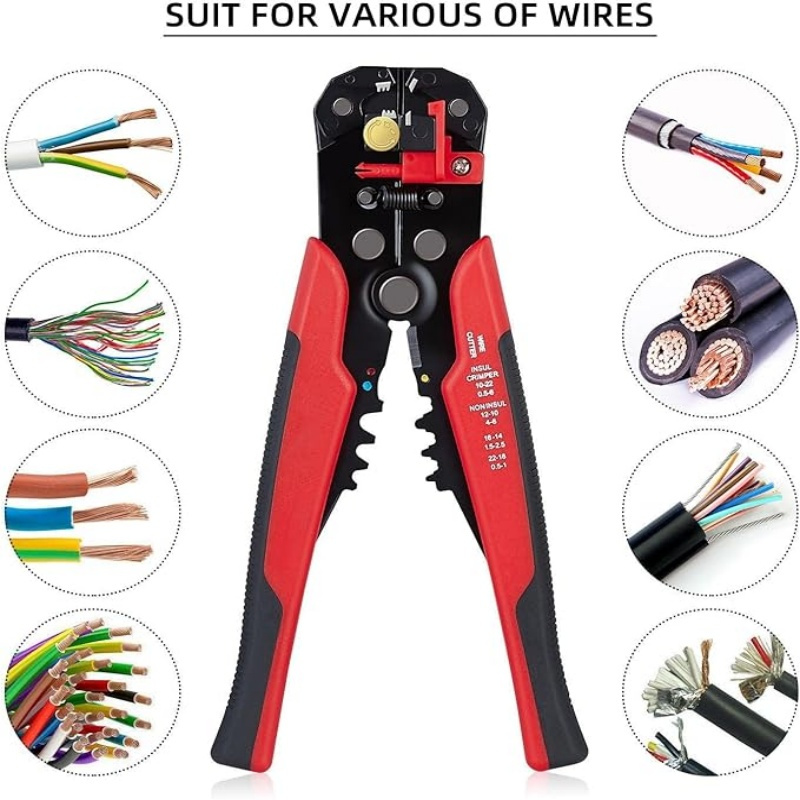 multi functional wire stripper awg 24 10 heavy duty cable crimping pliers crimping cutting tool for electricians diy and   Product details 1
