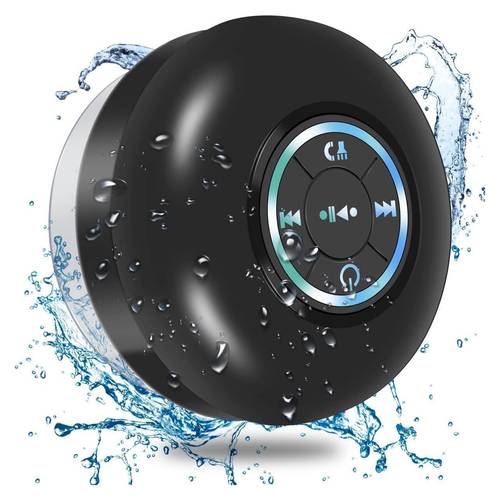 mini bluetooth shower speaker with led light portable waterproof hands free speakerphone rechargeable using micro usb wireless stereo for beach shower home