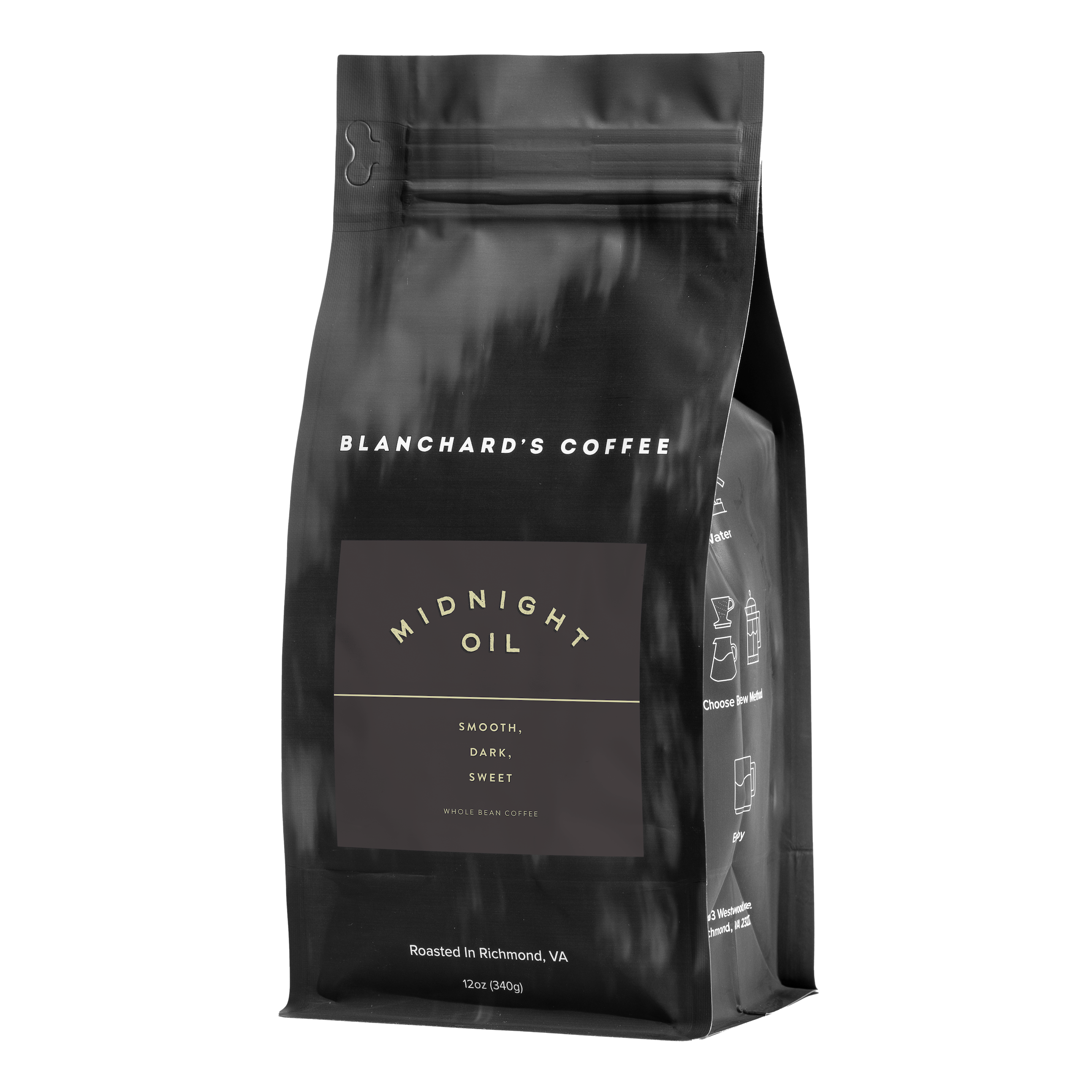 TEMU Blanchard's Coffee Midnight Oil 12oz Bag Whole Bean Dark Roast Coffee
