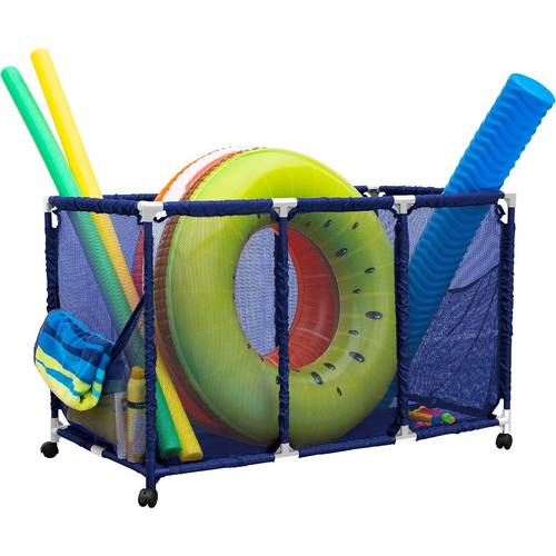 pool noodles holder toys balls and floats equipment mesh rolling storage organizer bin height large 43 w x 25 l x 28 h 563009