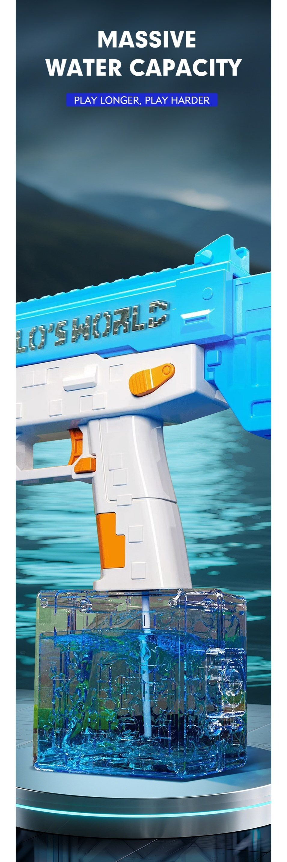 rechargeable water gun,Electric water guns for adults and children, automatic water spray guns, the strongest automatic water guns, outdoor water toy games for swimming pools. New water gun with LED light