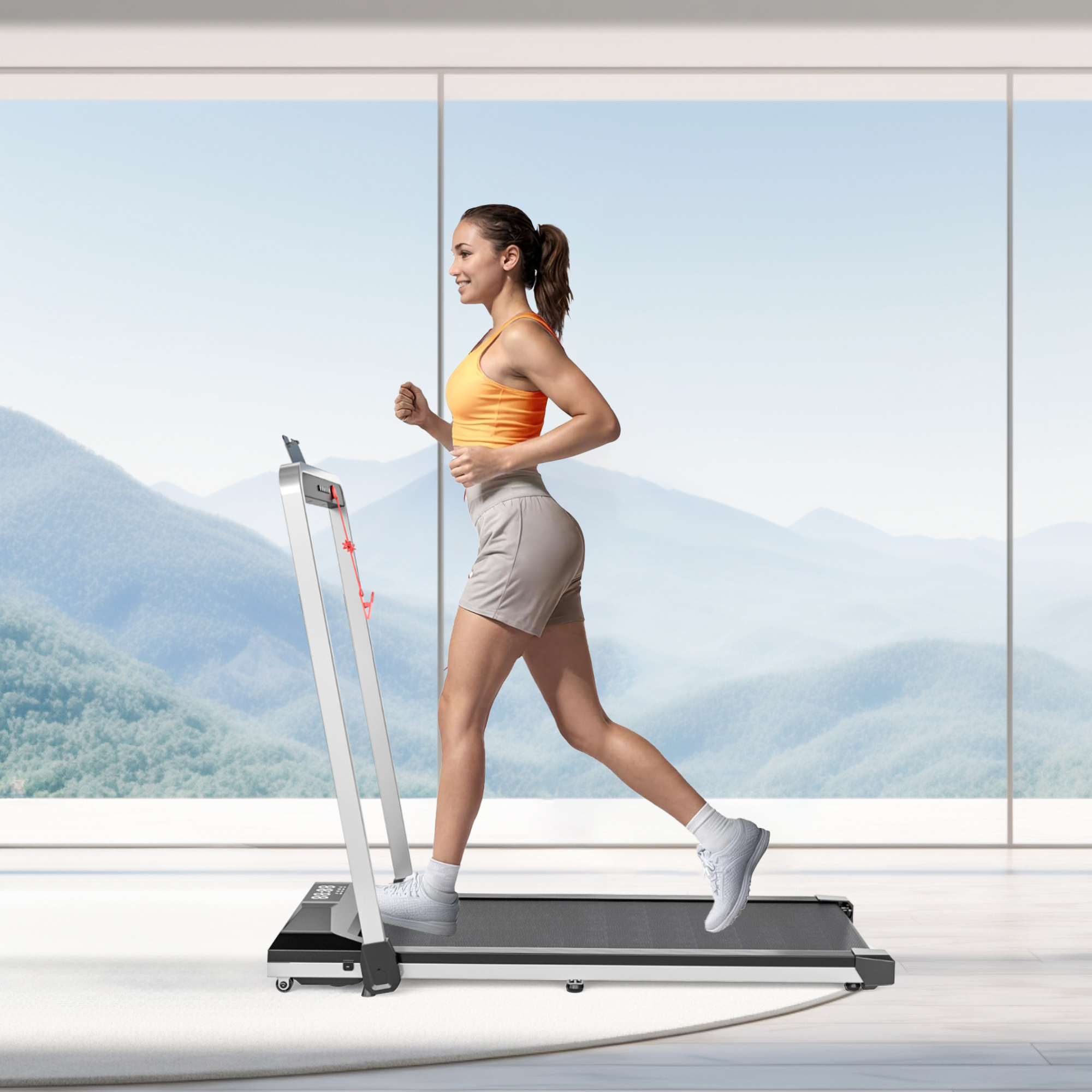 Treadmills, Treadmill Under Desk Walking Pad,2 in 1 Folding Treadmill for Home/Office with Remote Control and APP，Large Screen