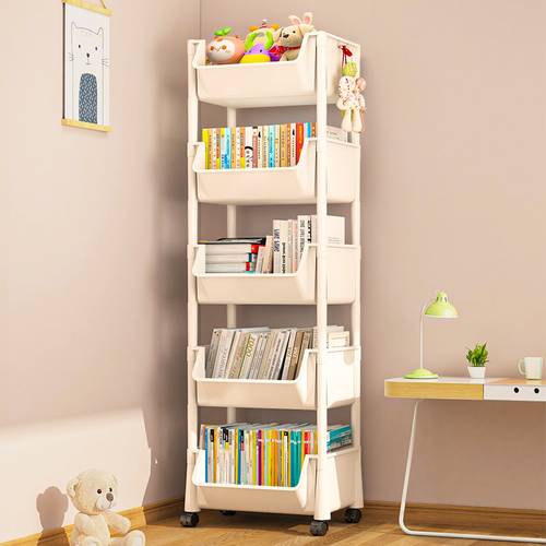 5 tier multi layer storage rack multi layer storage cart non electric wheeled mobile storage rack suitable for living room bedroom bookshelf storage rack bedside cart utility cart book cart rolling cart storage box kitchen storage box diaper cart bathroom storage box
