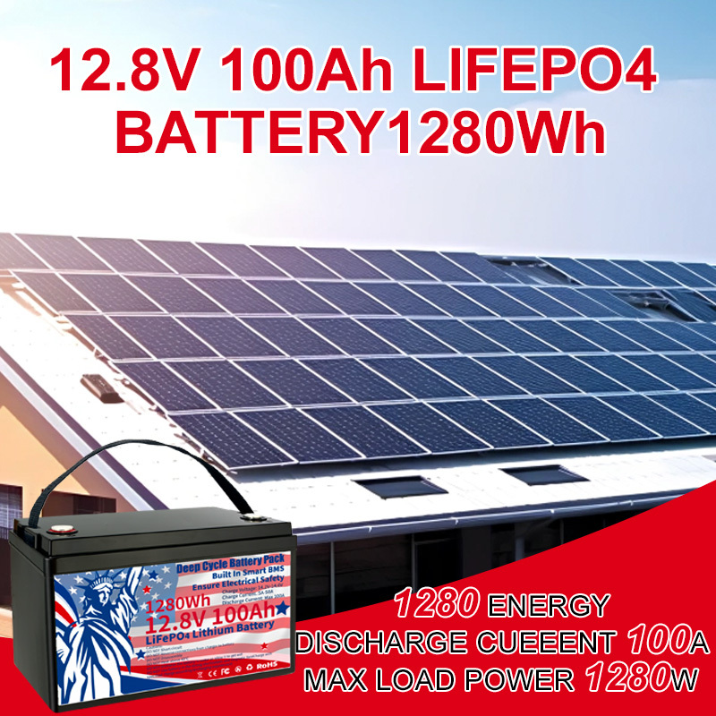 12 8v 100ah group 31 lifepo4 battery 100a bms rechargeable lithium battery deep   pack 1 28kwh   density   rvs van trailer motorhome and boats home backup systems and off grid living details 1