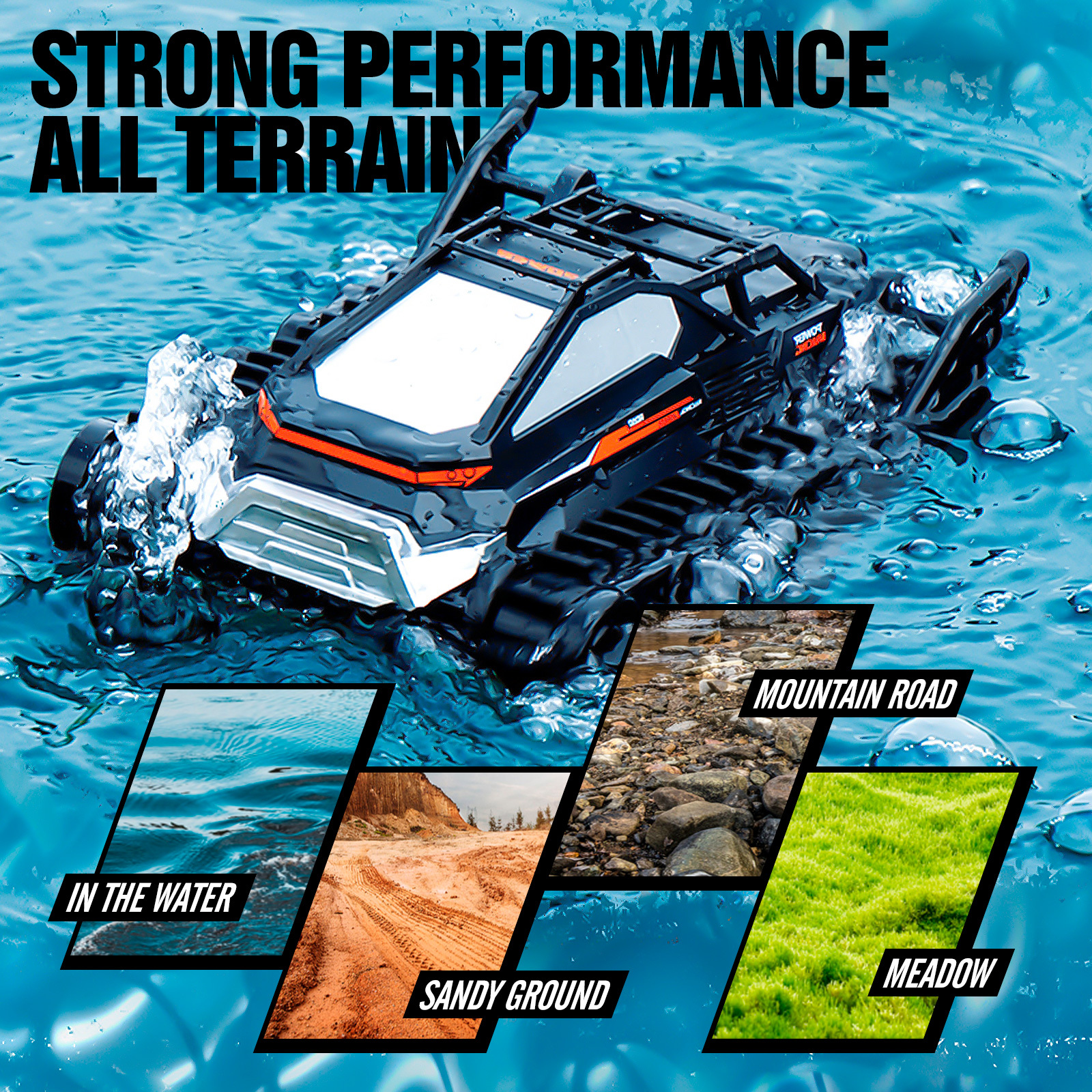 Two Batteries, Amphibious Remote-controlled Tank with Water Proof Design, High Horsepower Off-road Vehicle, Children's Boy Toy, RC High Horsepower Drift Climbing Car, Gift for kids