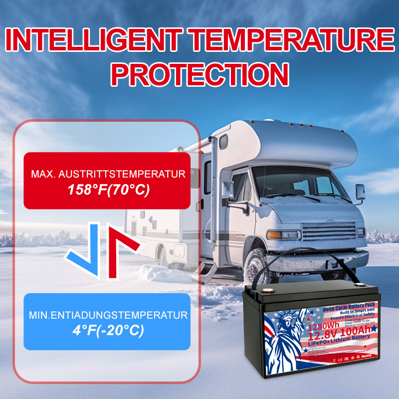 12 8v 100ah group 31 lifepo4 battery 100a bms rechargeable lithium battery deep   pack 1 28kwh   density   rvs van trailer motorhome and boats home backup systems and off grid living details 7