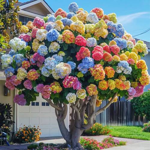 mixed color hydrangea plant garden decoration is suitable for outdoor garden planting home decoration and your own outdoor decoration with flowers
