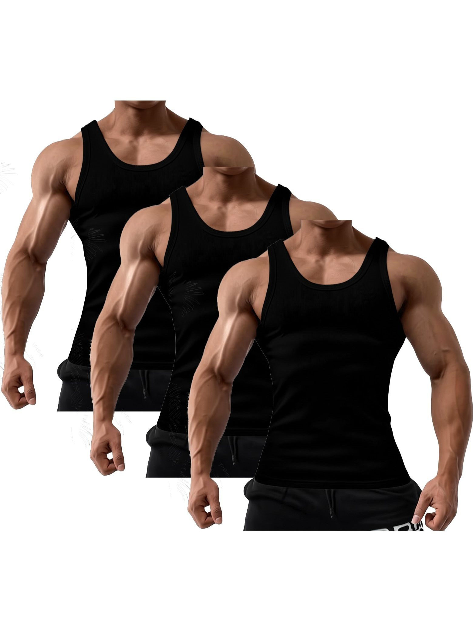 3 pack mens 100 cotton a shirts undershirt plain ribbed tank top