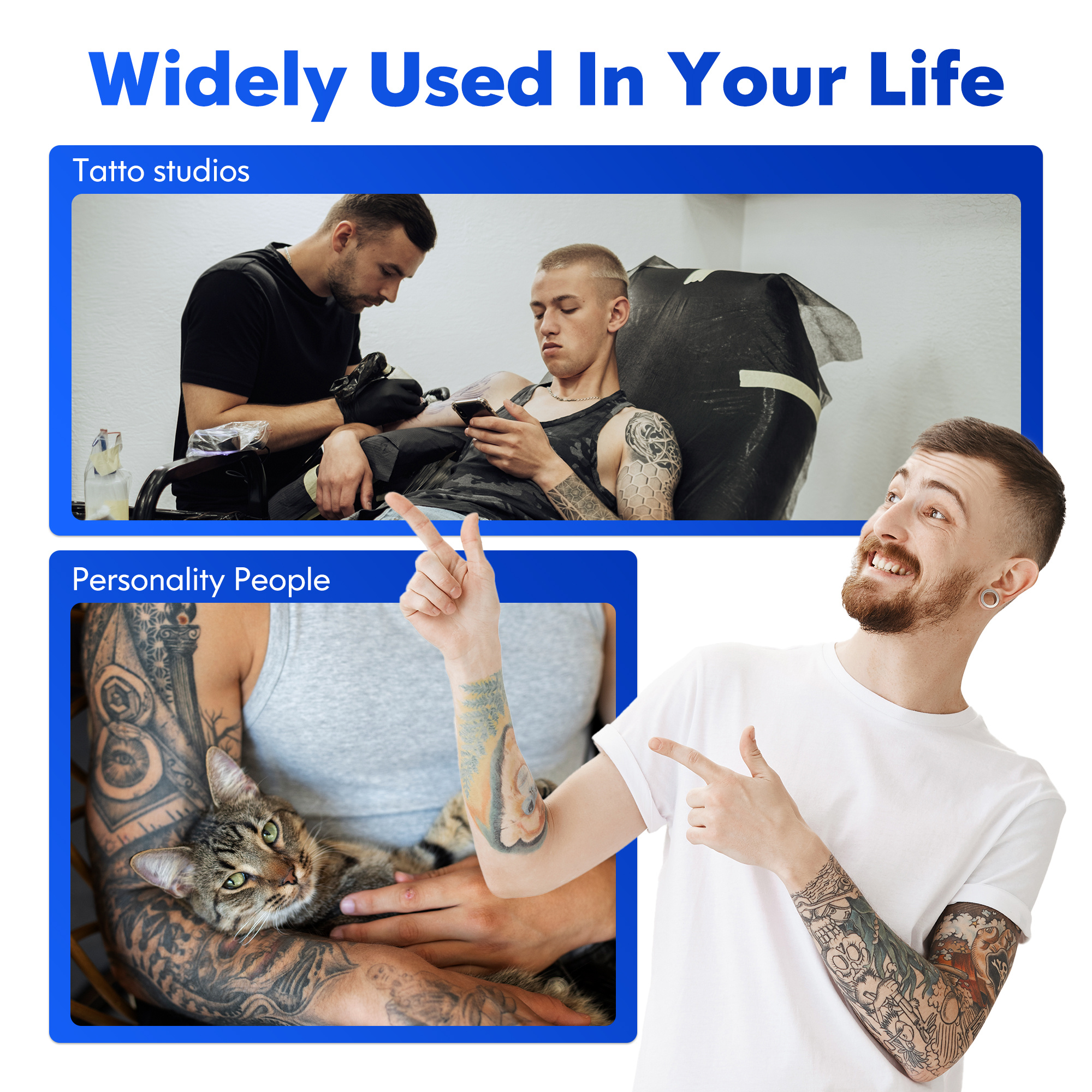Portable Printer Wireless For Travel, Thermal Printer Inkless, Small Compact Printer Support Folding Paper/rolling/tattoo paper, Work With Laptop Phone And Pad