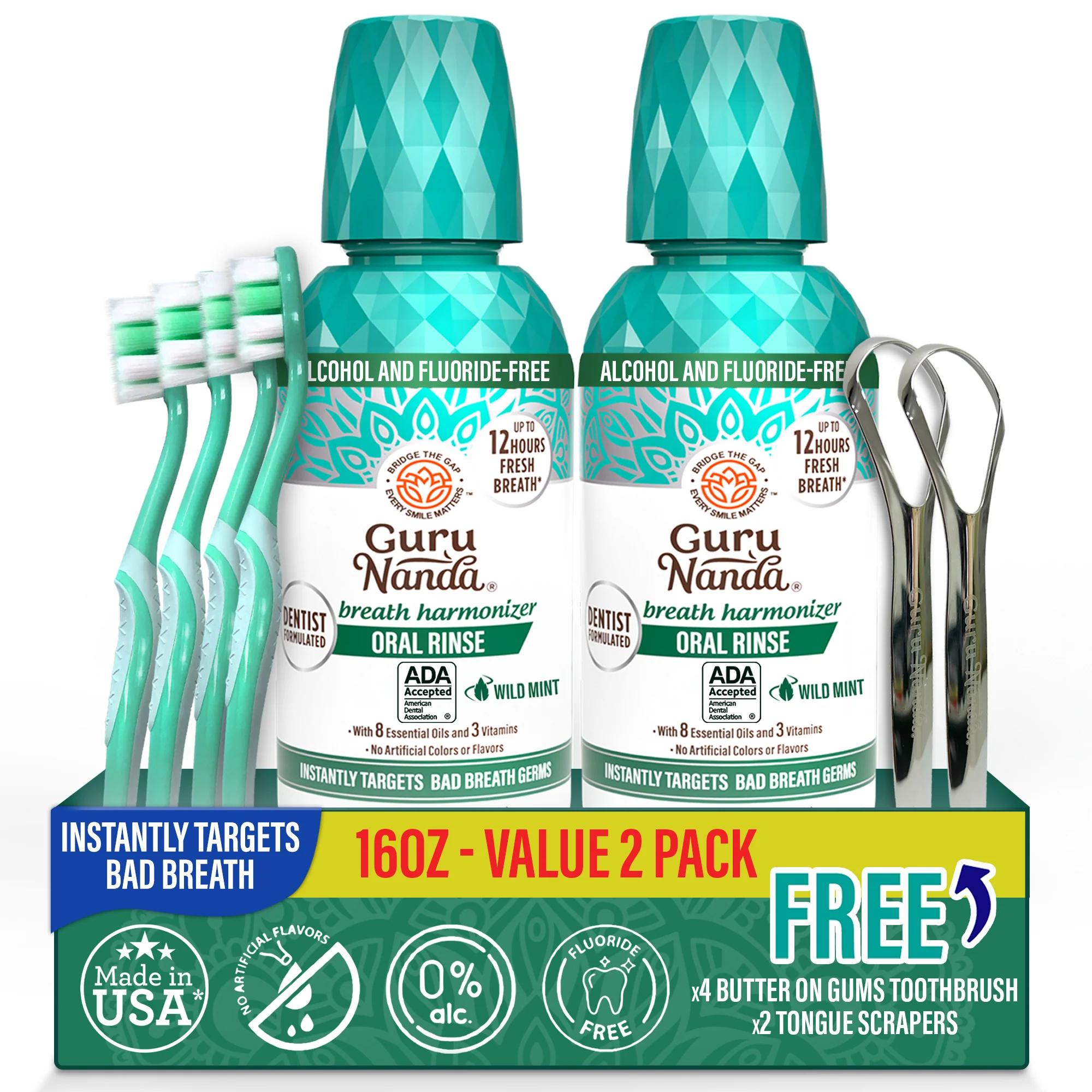 TEMU Gurunanda Oral Rinse Breath Mouthwash, - 2 Pack