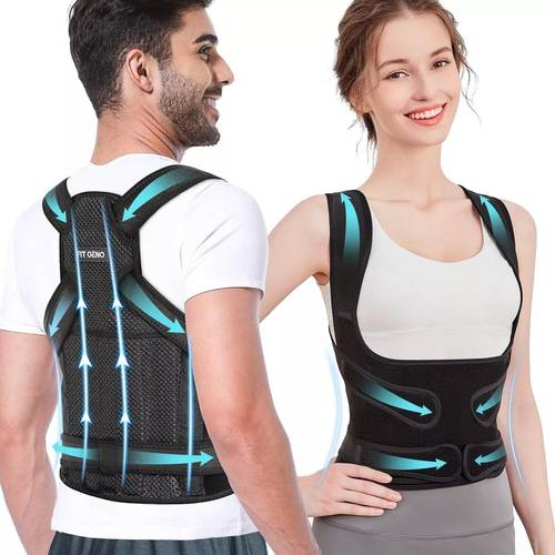 adjustable posture low back support shoulder brace belt for men women