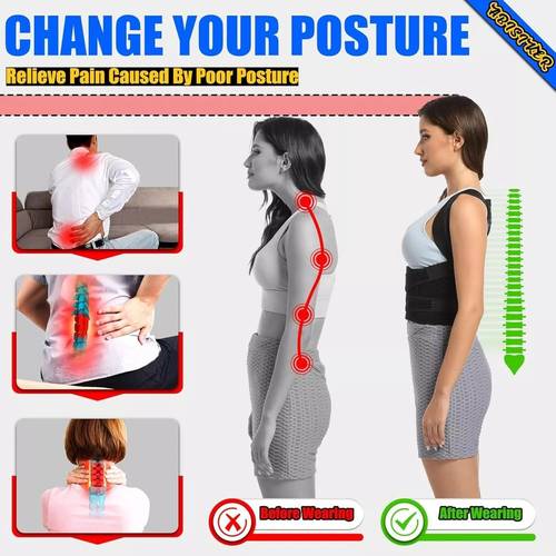 adjustable posture low back support shoulder brace belt for men women