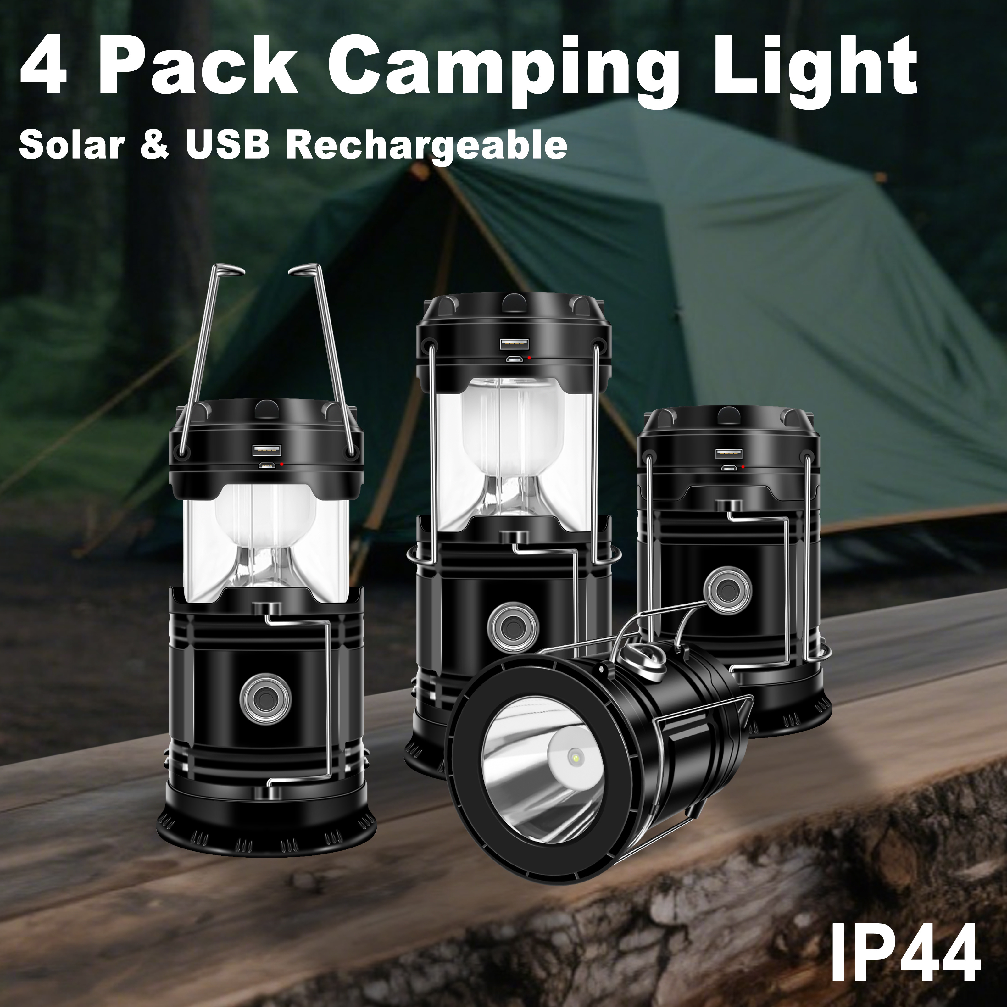 solar camping lantern sold on Temu United States