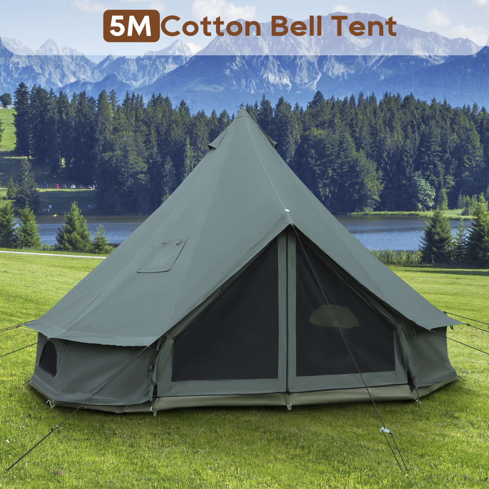 5 canopy canvas tent bell tent yurt stove jack - Temu