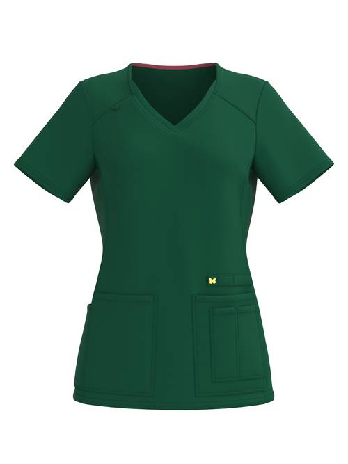 4 way stretch women scrub set v neck pocket pants 3371