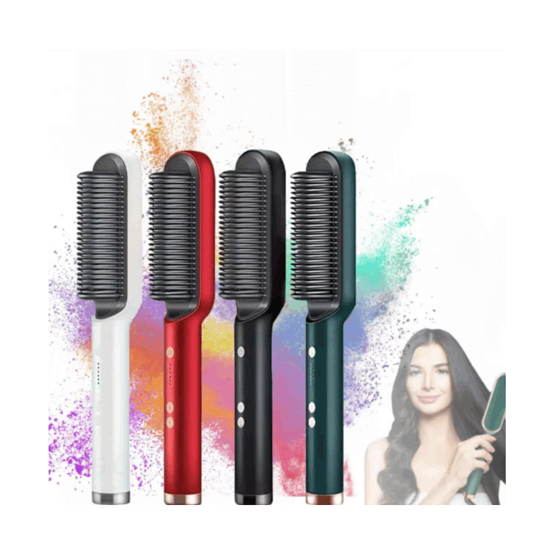 TEMU Hair Straightener And Curler 2-in-1, Negative Ion Fluffy Hair Curler, Volumizing Styling Comb, Gifts For Women, Day Gift